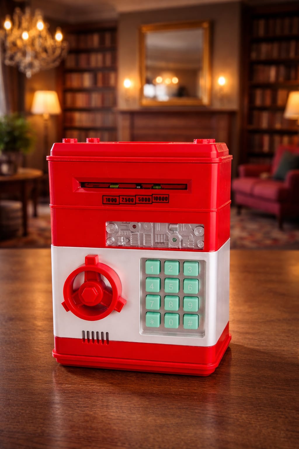 ŞİFRELİ KASA KUMBARA KIRMIZI(MÜZİKLİ)