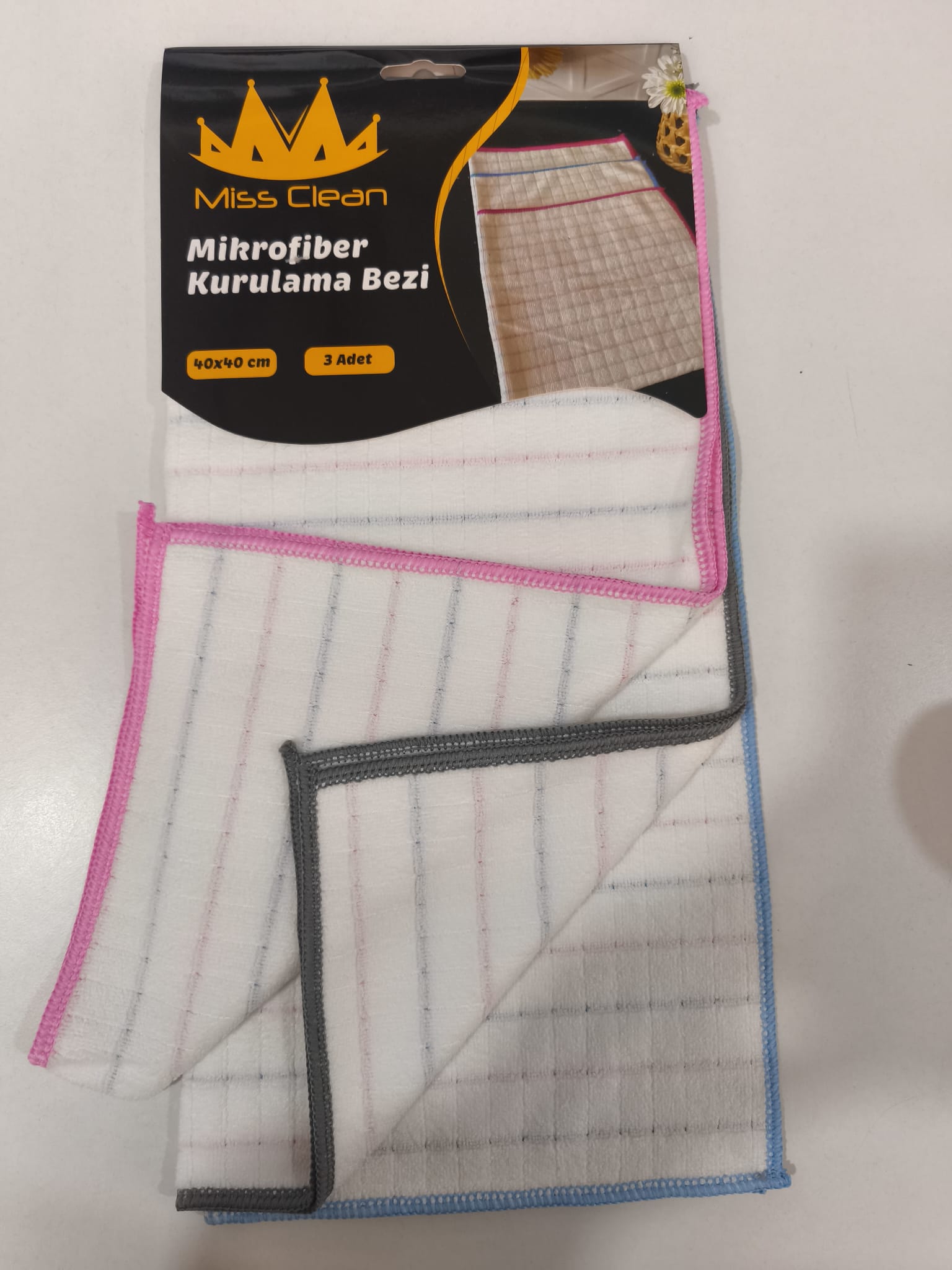 MİSS CLEAN 3 LÜ  KURULAMA BEZİ ( 40*40 CM ) **