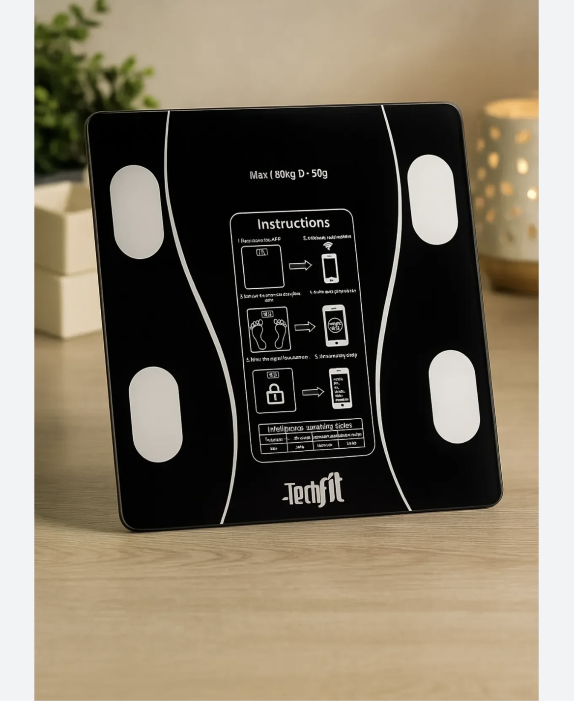 DİJİTAL BASKÜL(TARTI) YAĞ ÖLÇER SİYAH *